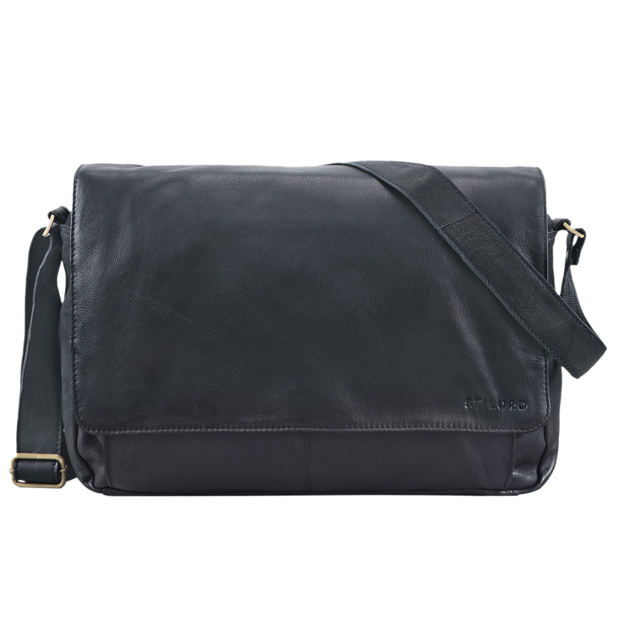 Klassische Herrentasche Leder Vintage schwarz