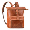 "Melvin" Mochila Rolltop Masculina Grande em Couro legítimo para Laptop 16 -17"
