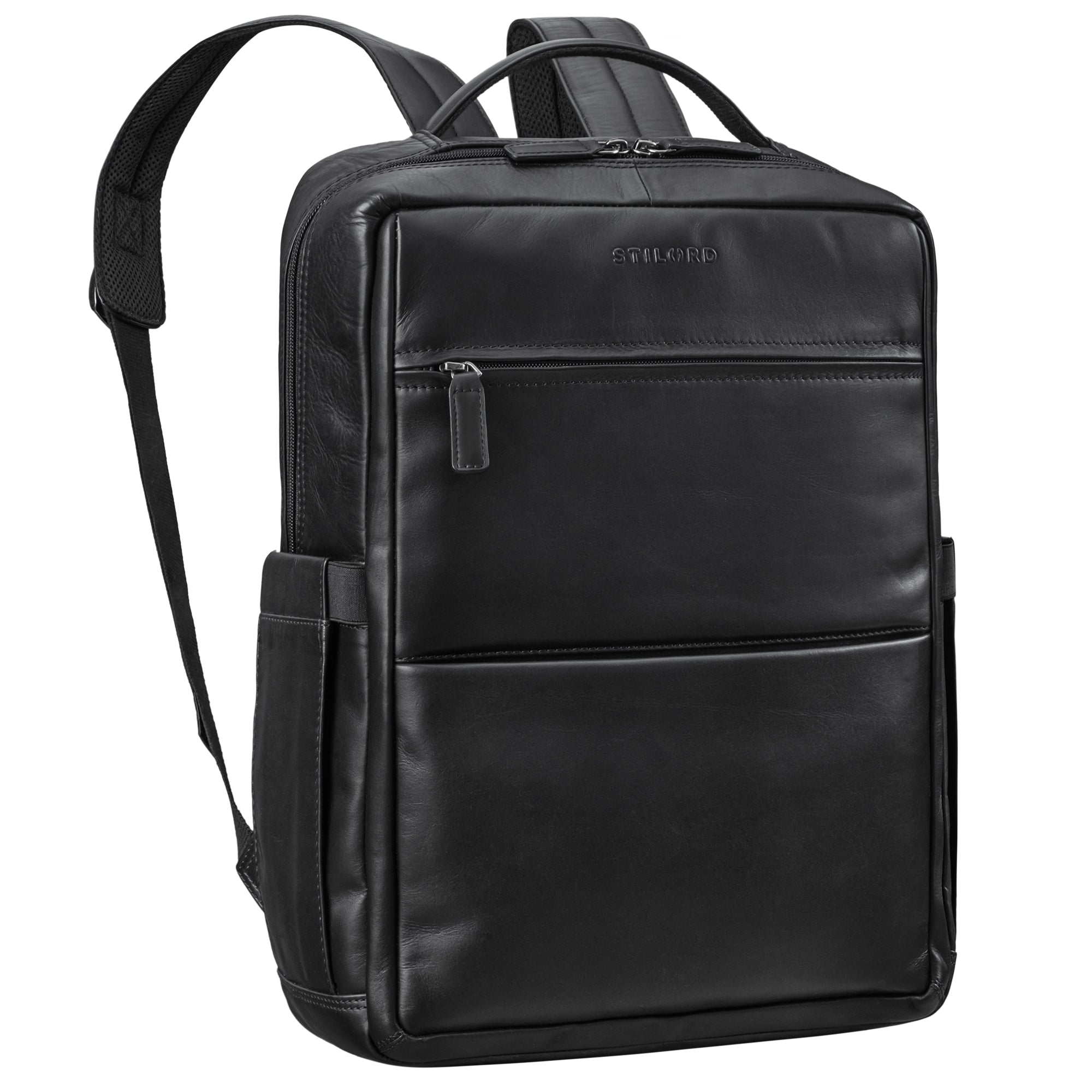 Leder Businessrucksack Herren schwarz