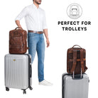 echt leder laptopfach rucksack braun herren