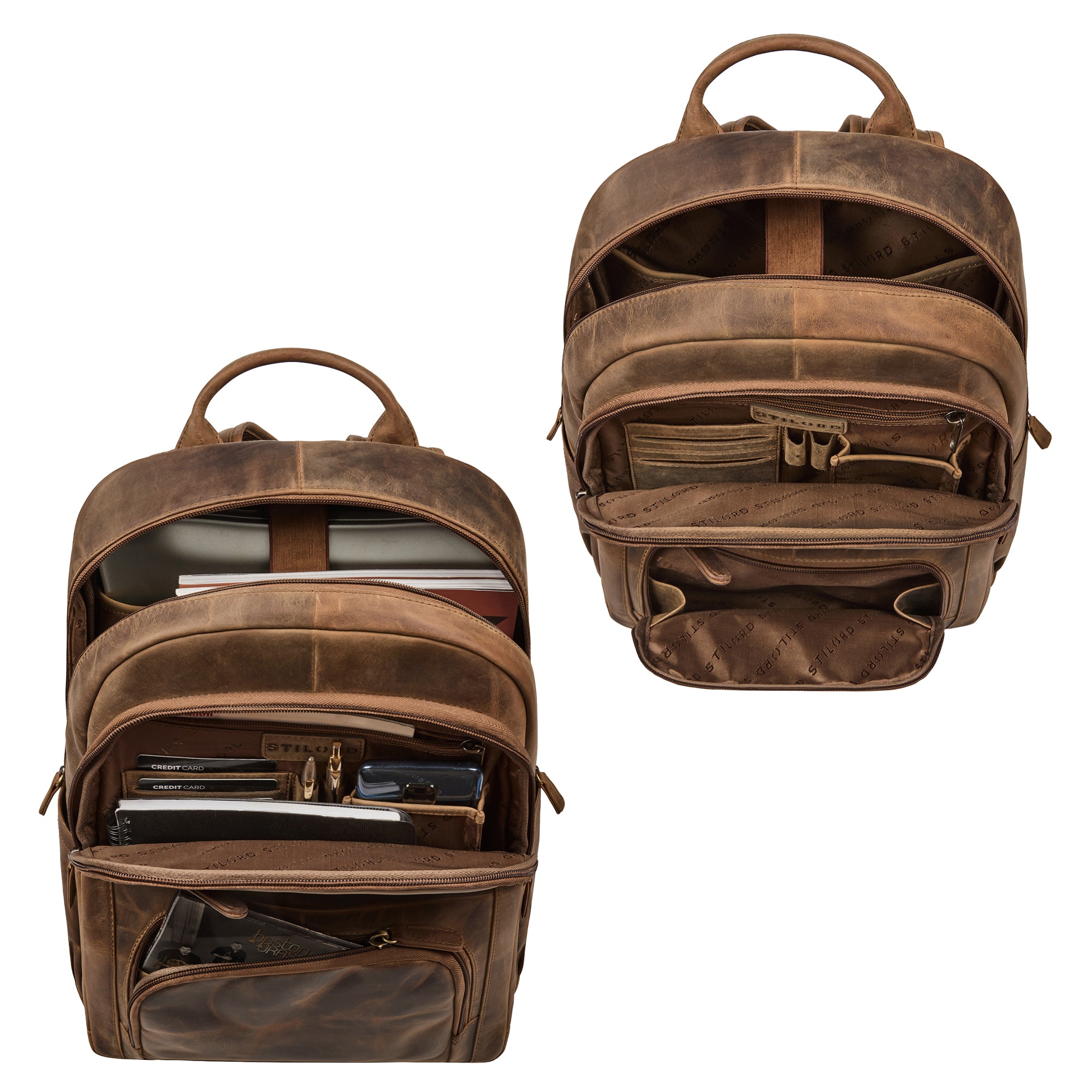 herren rucksack leder groß braun