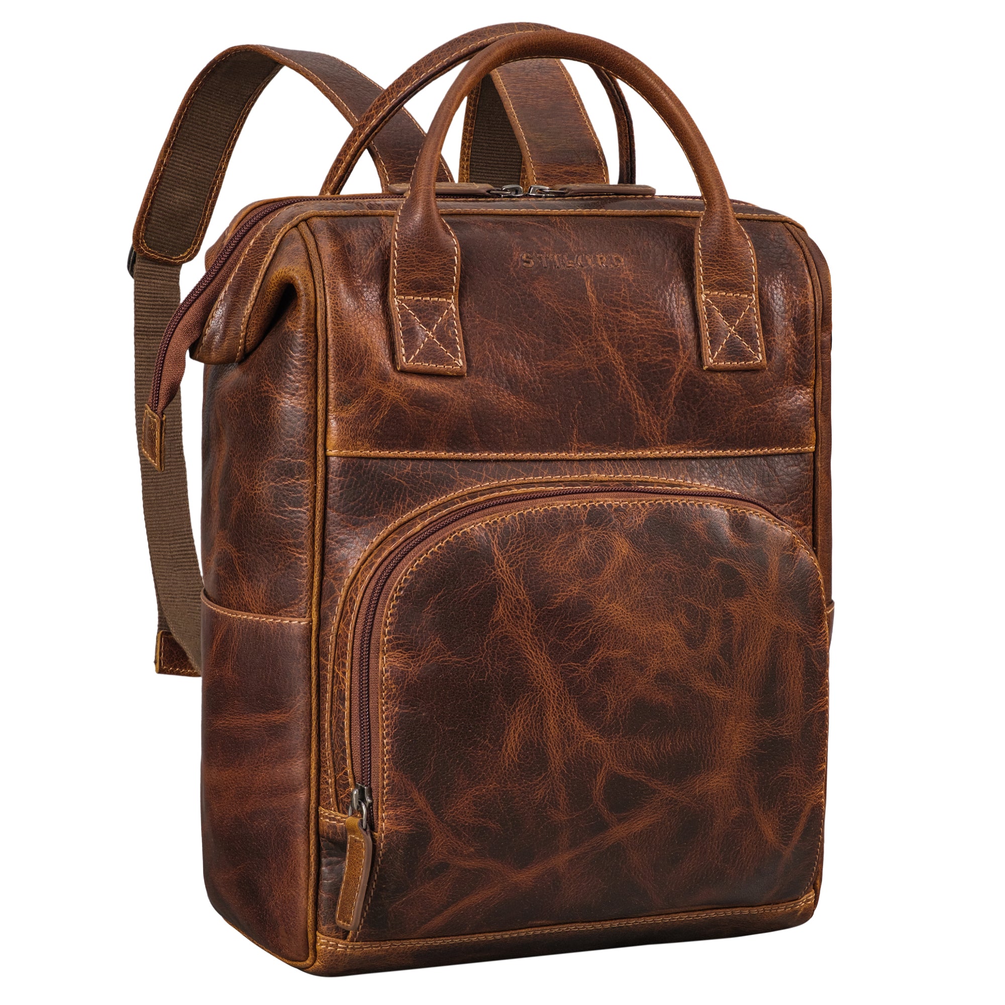 Lederrucksack Damen braun