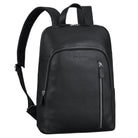 Mittelgroßer Lederrucksack mit Laptop-Fach 13.3 Zoll für Damen und Herren in Schwarz 
