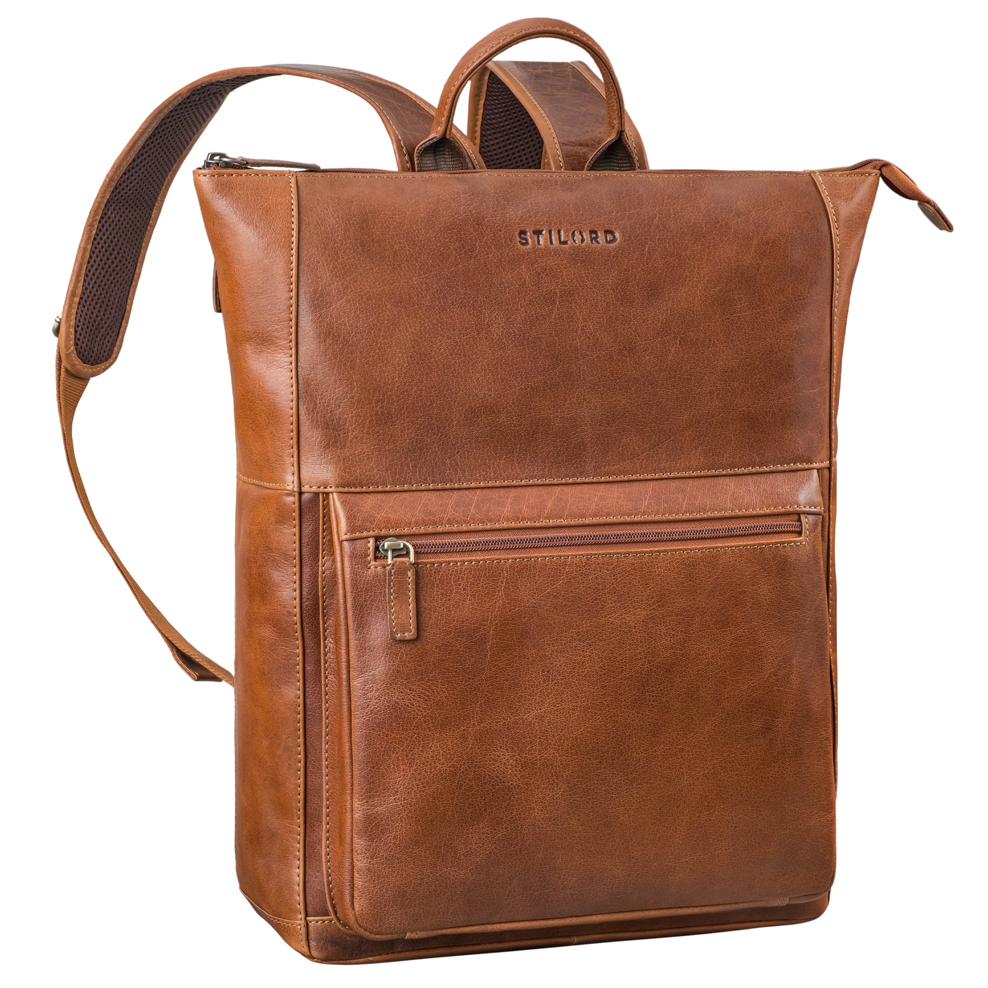 Großer Arbeitsrucksack Herren Damen Laptoprucksack bis 17 Zoll in cannes braun