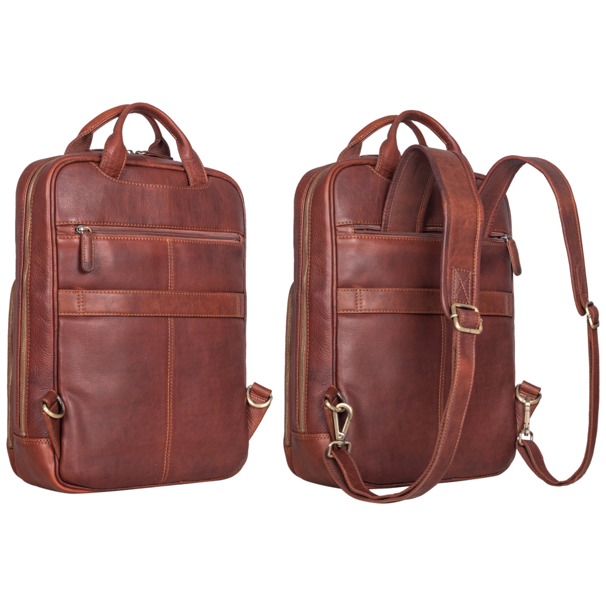 Rucksack Uni Cognac leder