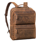 damen rucksack mit laptopfach leder uni braun