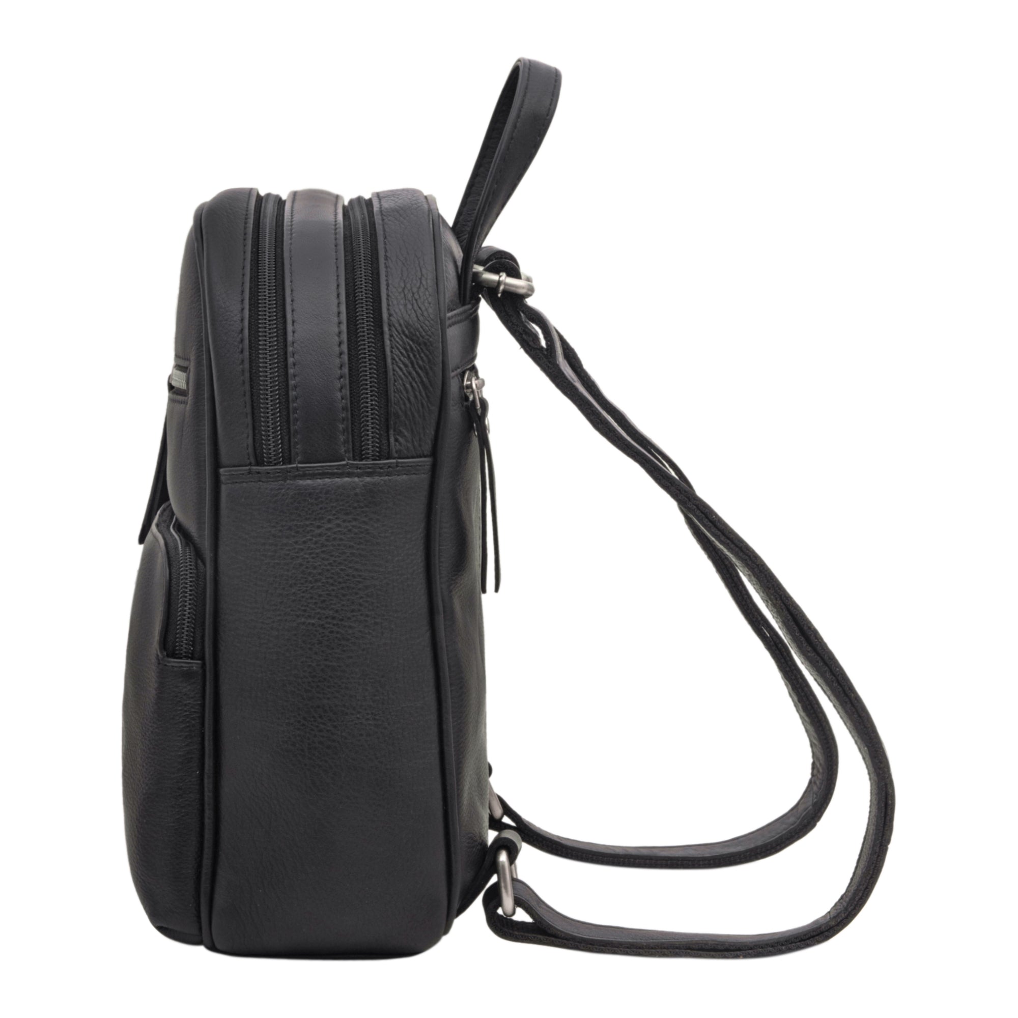 verstellbare Lederriemen zusätzlicher Tragegriff robust schwarz klein Damen